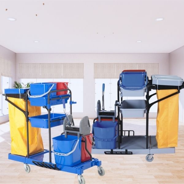 Xe đẩy đồ dọn vệ sinh đa năng, tiện ích