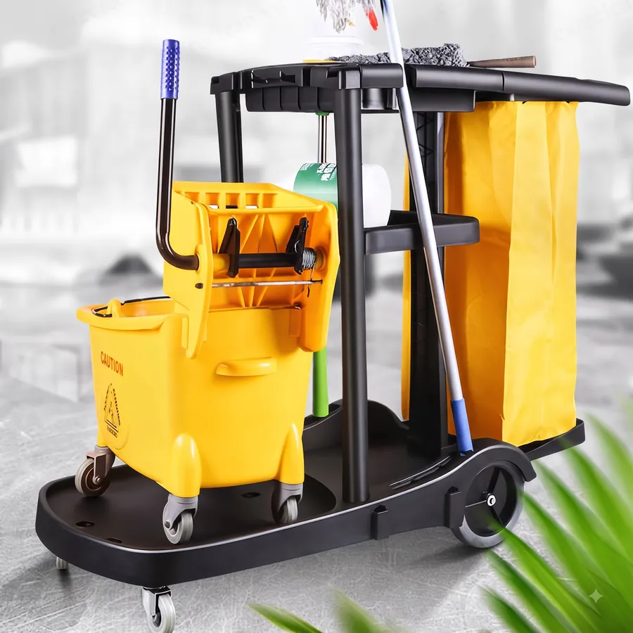 Xe đẩy đồ dọn vệ sinh văn phòng