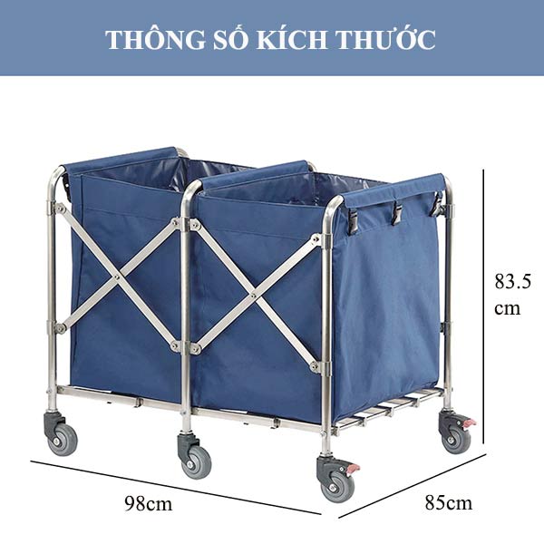 Xe giặt là 2 ngăn túi vải