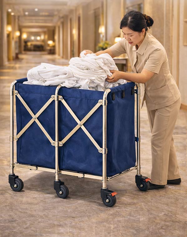 Xe giặt là 2 ngăn túi vải