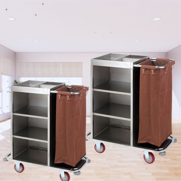 Xe làm buồng 1 túi vải cỡ nhỏ phù hợp với khách sạn ít phòng