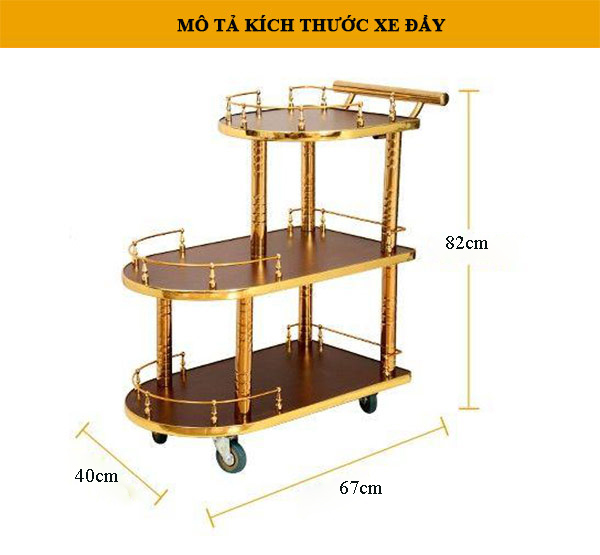 Kích thước xe đẩy rượu