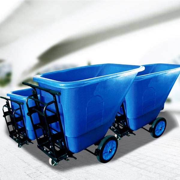 Mẫu xe thu gom rác bằng nhựa tay đẩy 3 bánh