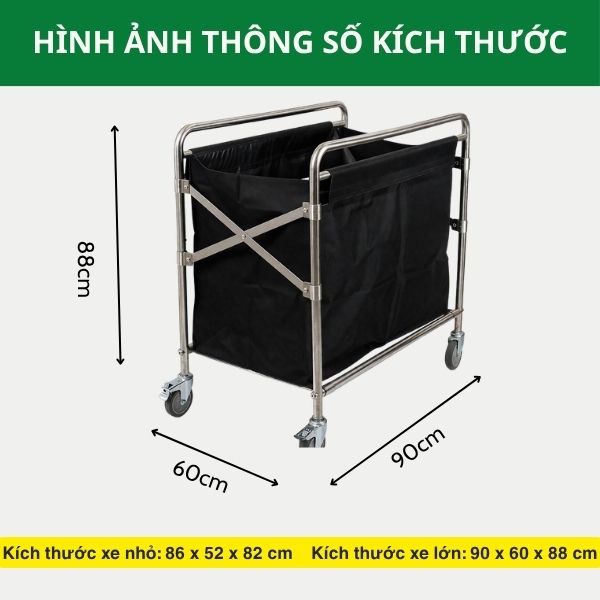 Kích thước xe vận chuyển đồ vải giặt là