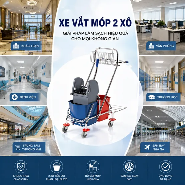 Các không gian nên sử dụng xe vắt móp đôi