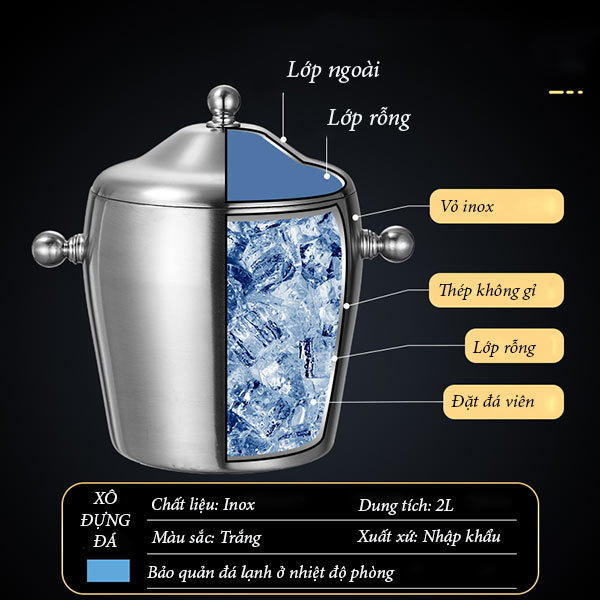 Tham khảo kết cấu thùng inox đựng đá giữ nhiệt