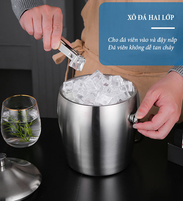 Dung tích 2L chứa được nhiều đá viên