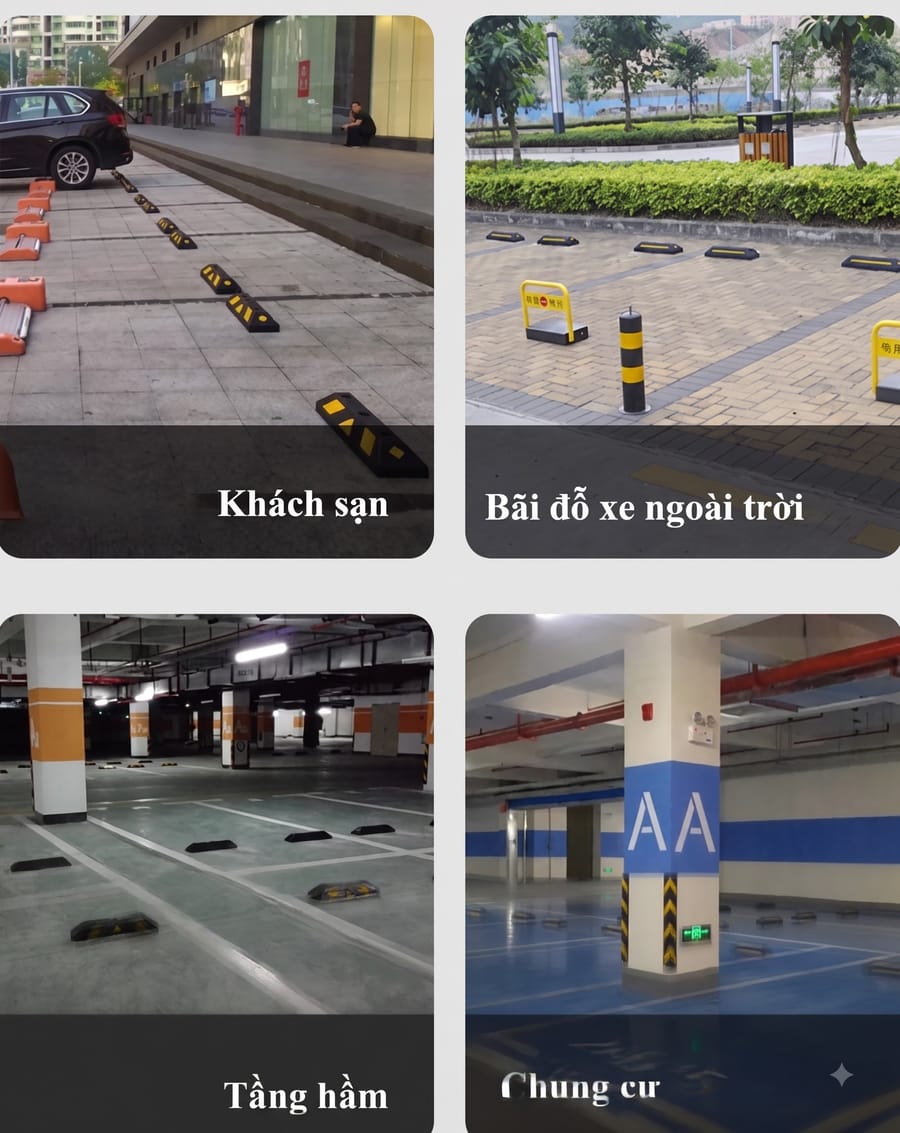 Lắp đặt gờ chặn bánh xe