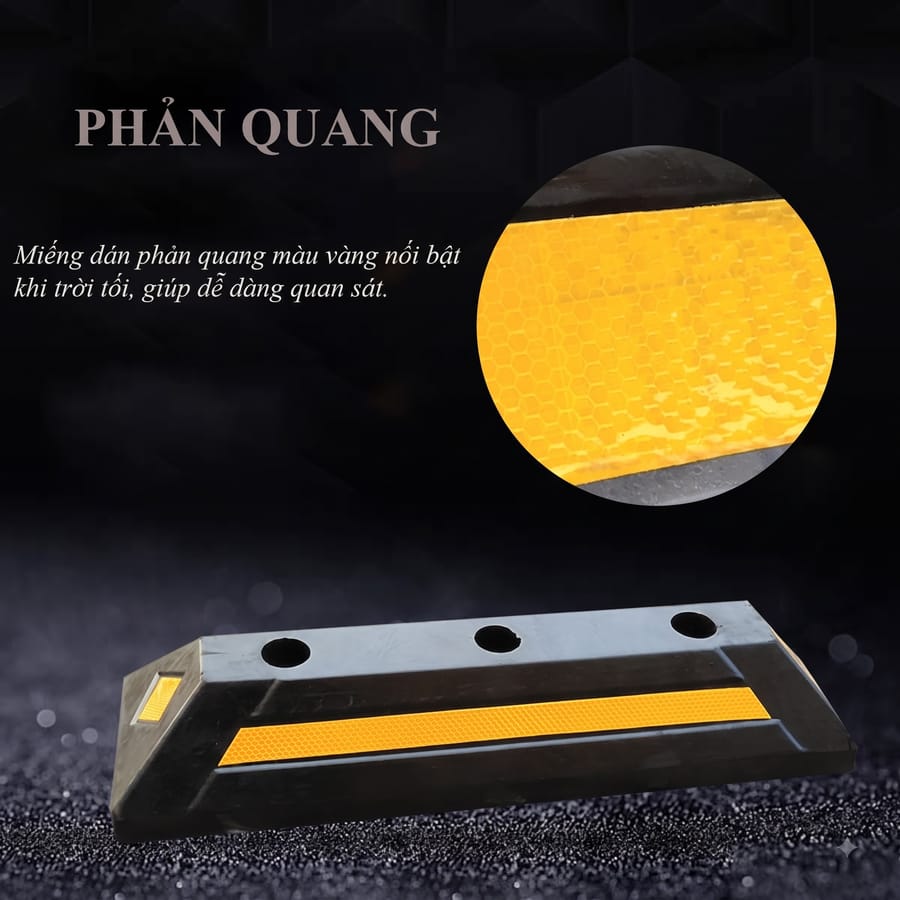Dải phản quang trên gờ chặn bánh xe