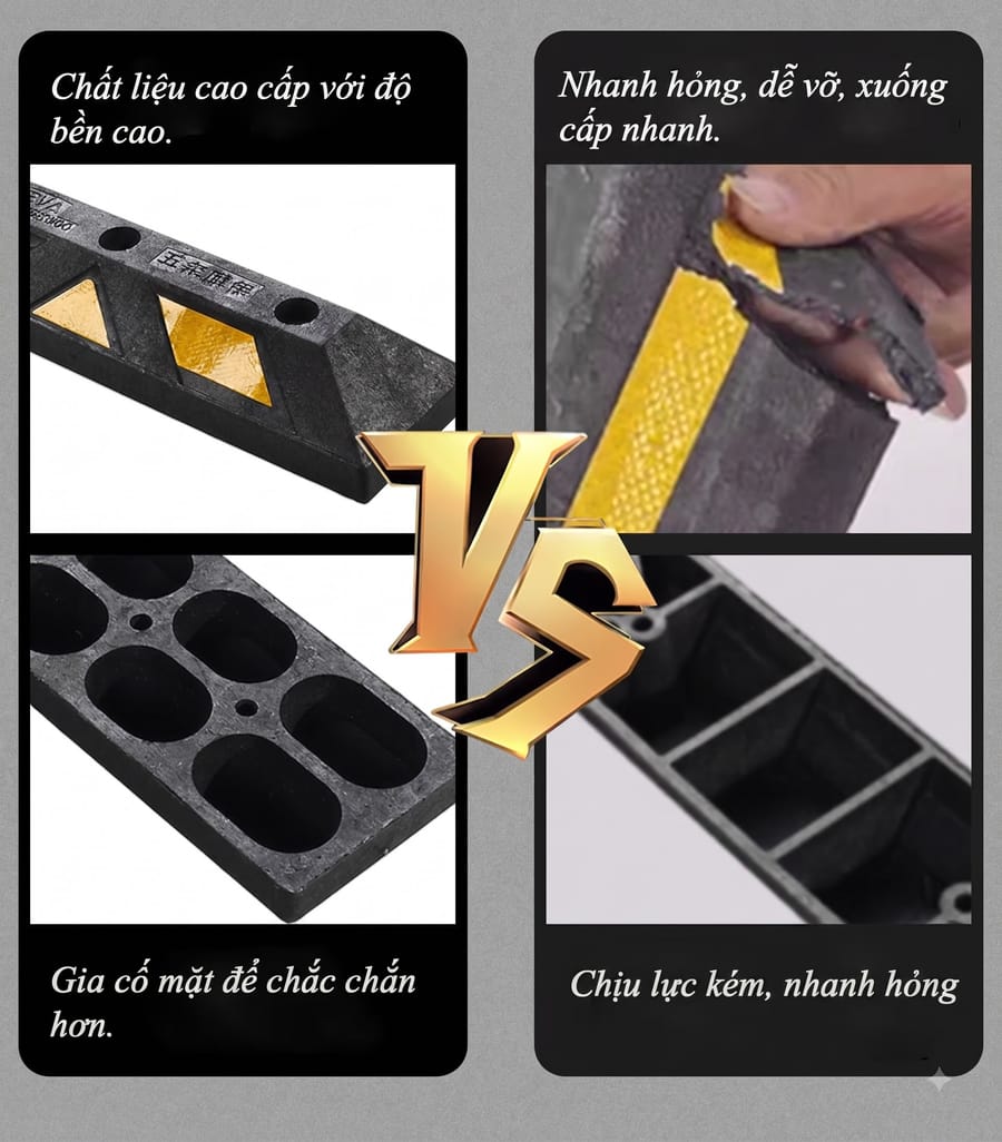 Cục chặn bánh xe chính hãng và hàng nhái