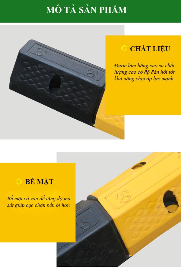 Đặc điểm của cao su chặn bánh xe tải 50cm