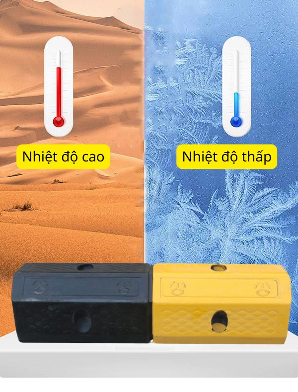 Cao su chặn lùi bánh chịu được mọi tác động nhiệt độ, thời tiết