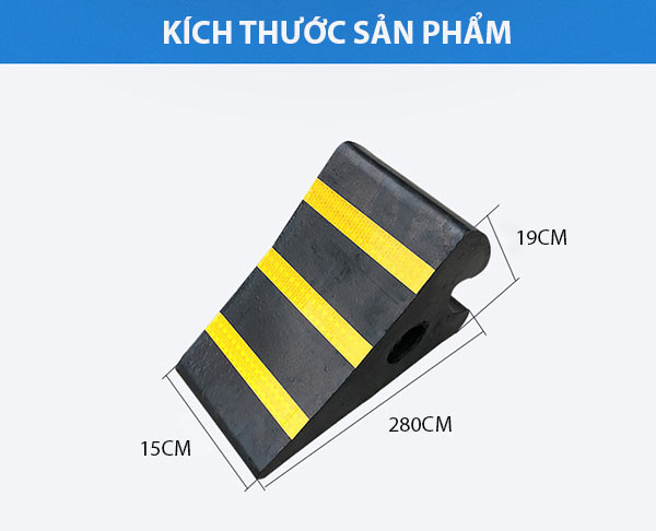 Kích thước cục chặn bánh xe phản quang