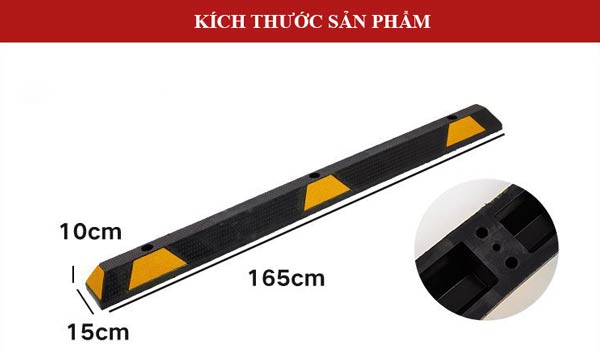 Kích thước thanh chặn bánh xe tải 1.65m