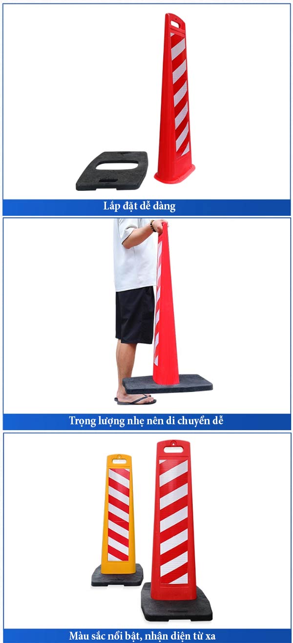 Thiết kế tấm cảnh báo đơn giản, dễ di chuyển và sử dụng