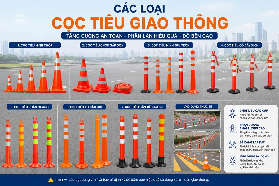 Các loại cọc tiêu giao thông phổ biến