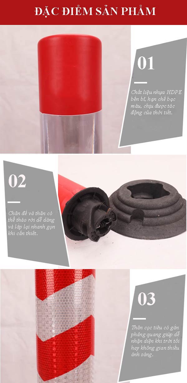 Các đặc điểm nổi bật của cọc tiêu trụ tròn bằng nhựa
