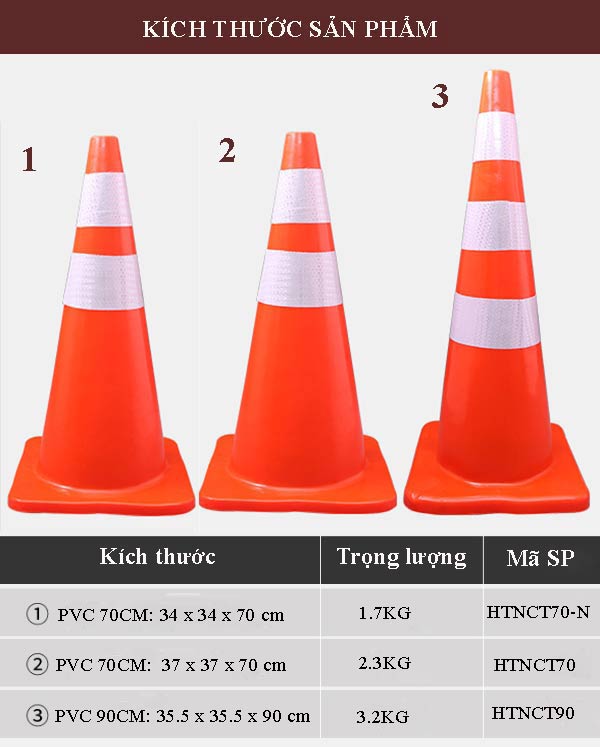 Tham khảo các loại kích thước cọc tiêu nhựa