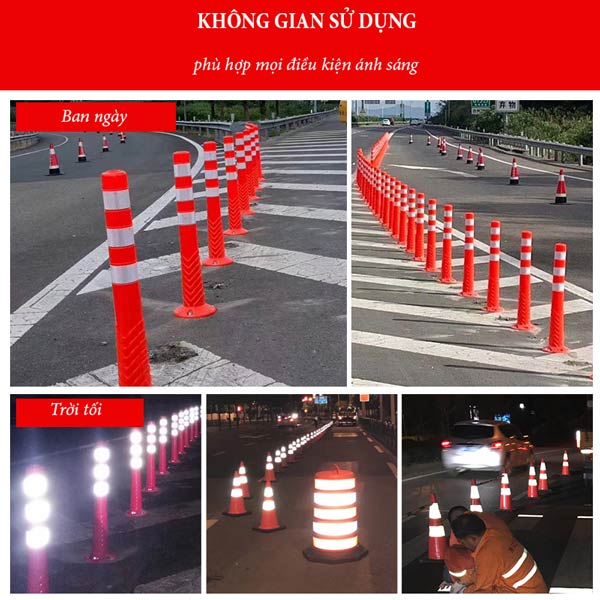 Cọc tiêu dùng tại các khu vực giao thông