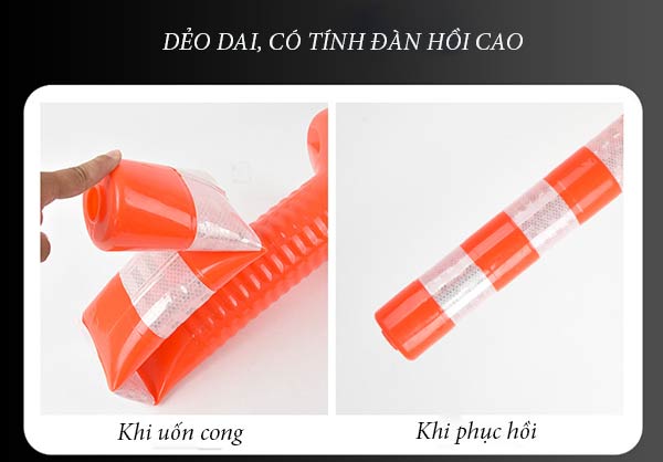Nhựa dẻo dai giúp cọc tiêu bền hơn