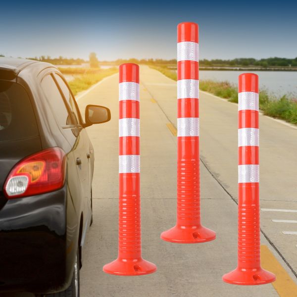 Cọc tiêu nhựa phản quang 75cm - cọc tiêu hình trụ cảnh báo