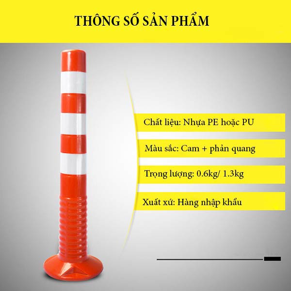 Chi tiết kích thước cọc tiêu bằng nhựa dẻo