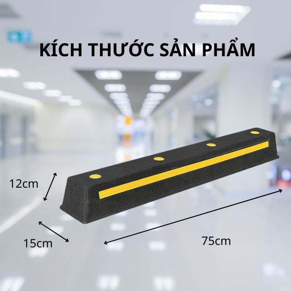 Kích thước cục chặn lùi bánh xe bằng cao su