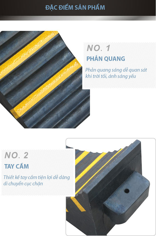 Đặc điểm của cao su chặn lùi xe phản quang