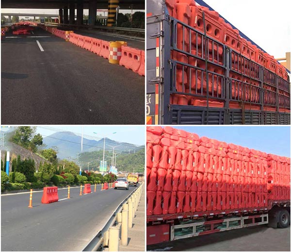 Dải phân cách nhựa chứa nước làm hàng rào