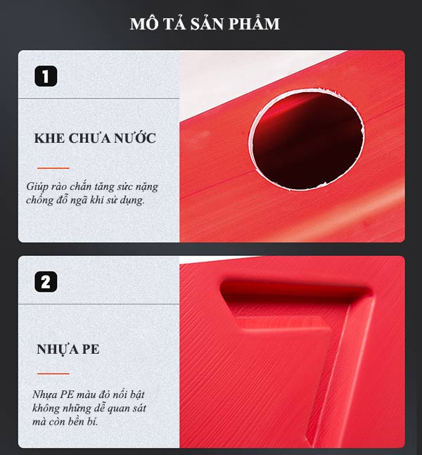 Dải phân cách nhựa chứa nước làm hàng rào
