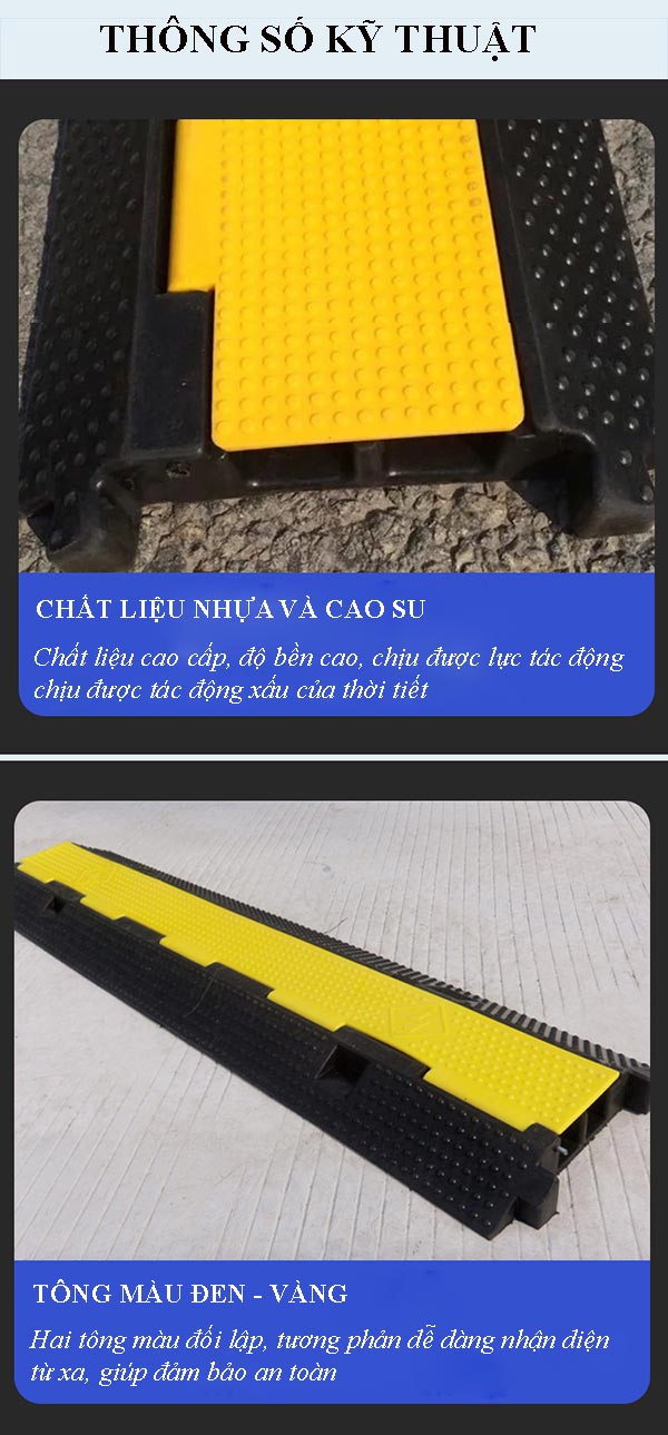 Chi tiết gờ cao su bảo vệ đường dây điện, dây cáp