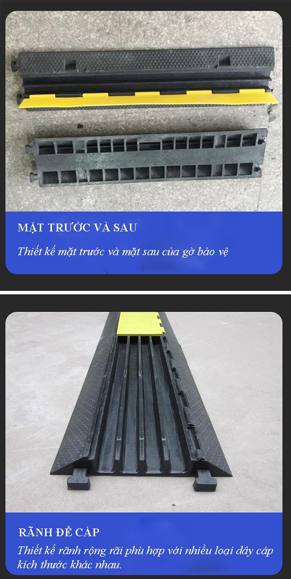 Chi tiết gờ cao su bảo vệ đường dây điện, dây cáp