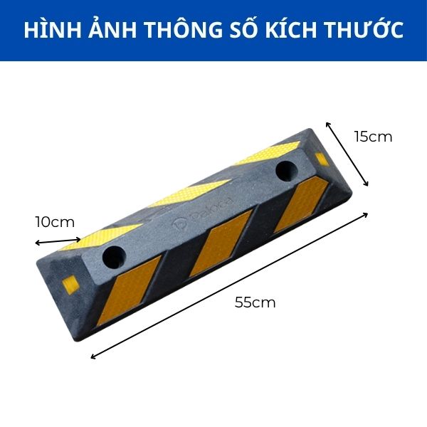 Gờ cao su phản quang định vị bánh xe 55cm