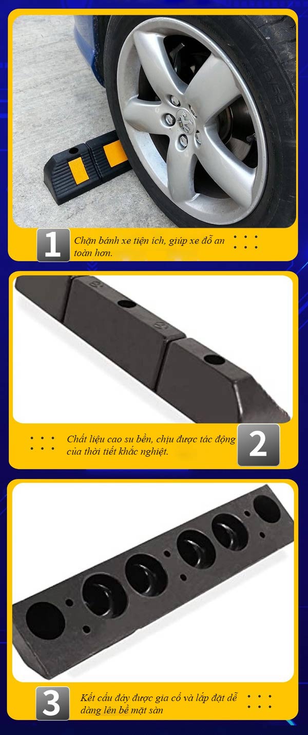 Đặc điểm thanh chặn bánh xe cao su