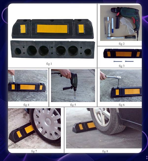 Quy trình lắp đặt gờ chặn bánh xe cao su tương đối đơn giản