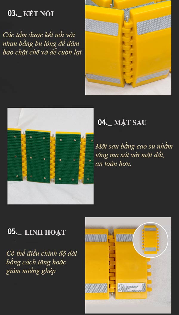 Đặc điểm thiết kế gờ giảm tốc di động