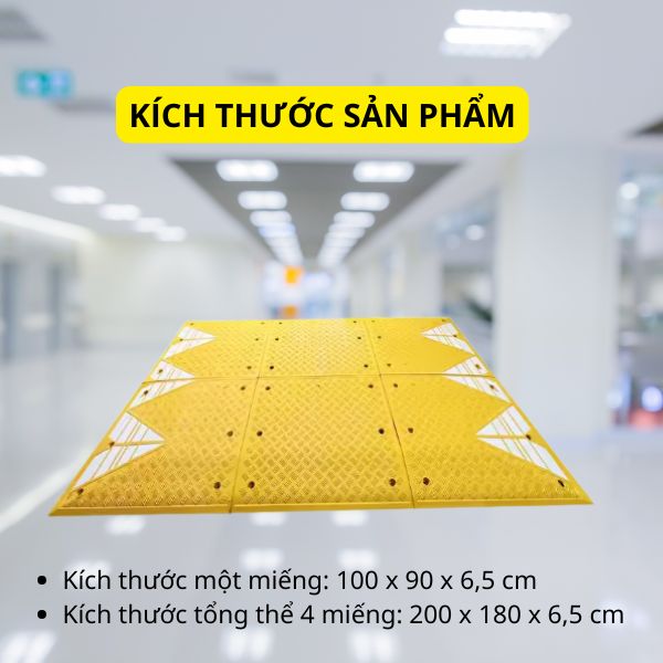 Kích thước gờ giảm tốc theo từng miếng nhỏ, 4 miếng nhỏ