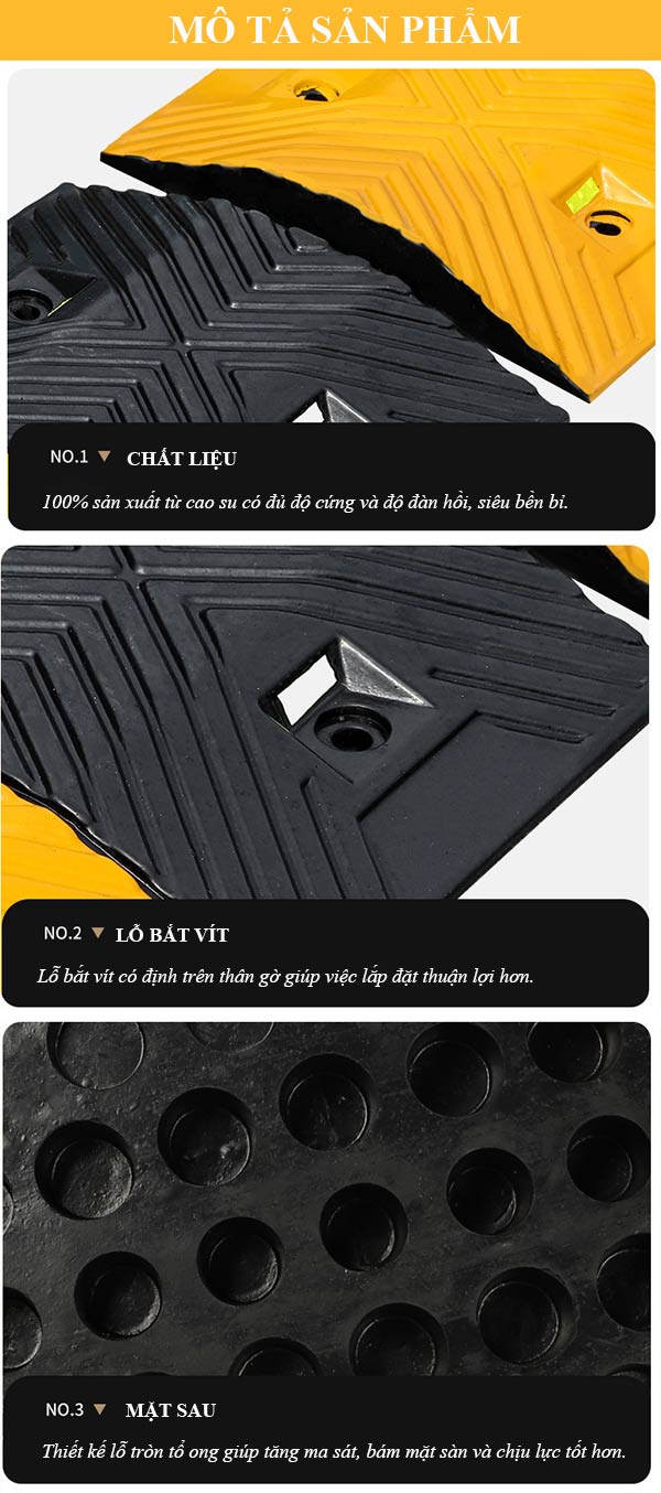 Chi tiết thiết kế, đặc tính gờ giảm tốc độ