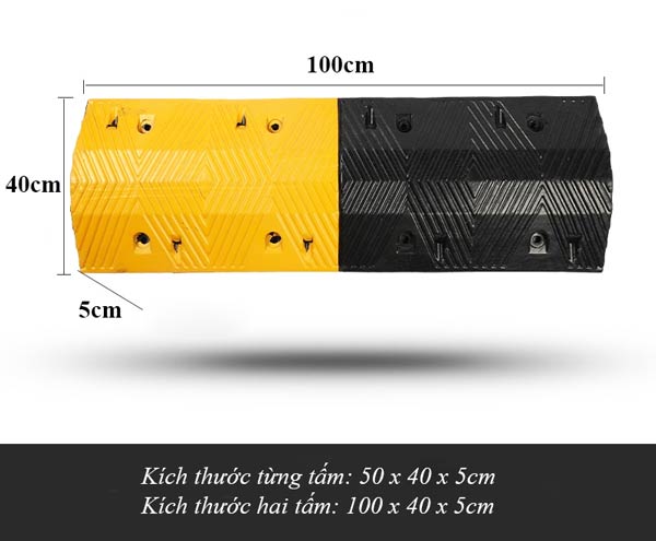 Kích thước của gờ giảm tốc độ bằng cao su
