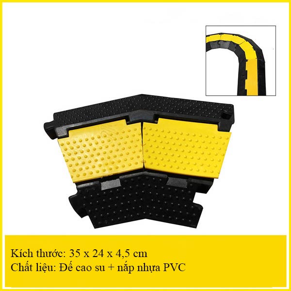 Gờ giảm tốc thiết kế lắp góc có công dụng bảo vệ dây cáp điện