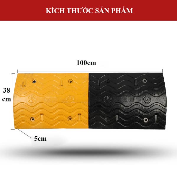 Kích thước gờ giảm tốc độ bằng cao su loại 1