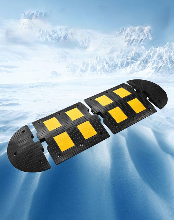 Mẫu gờ giảm tốc có phản quang bản rộng dùng tại tầng hầm tòa nhà để xe