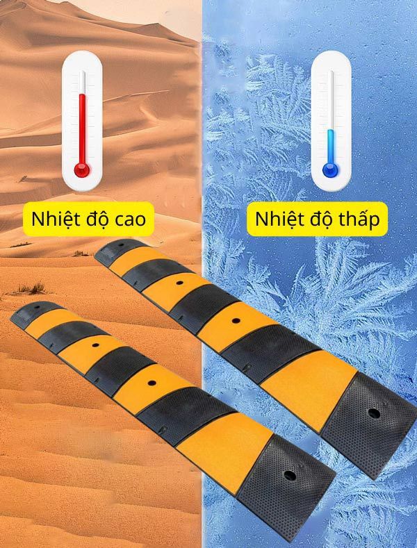 Chất liệu cao su giúp gờ giảm tốc độ ngoài đường chịu được thời tiết khắc nghiệt