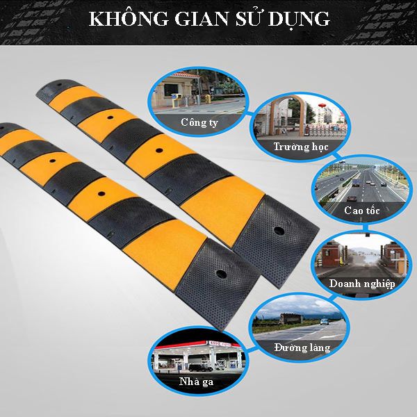 Mẫu gờ cao su giảm tốc độ 100cm phù hợp nhiều không gian