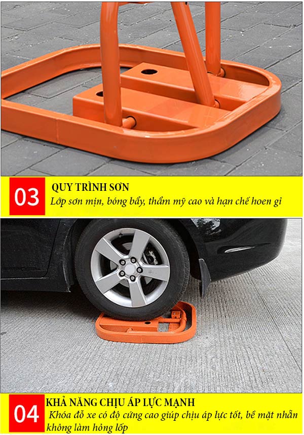 Đặc điểm thiết kế khóa chống chiếm chỗ đỗ xe hơi