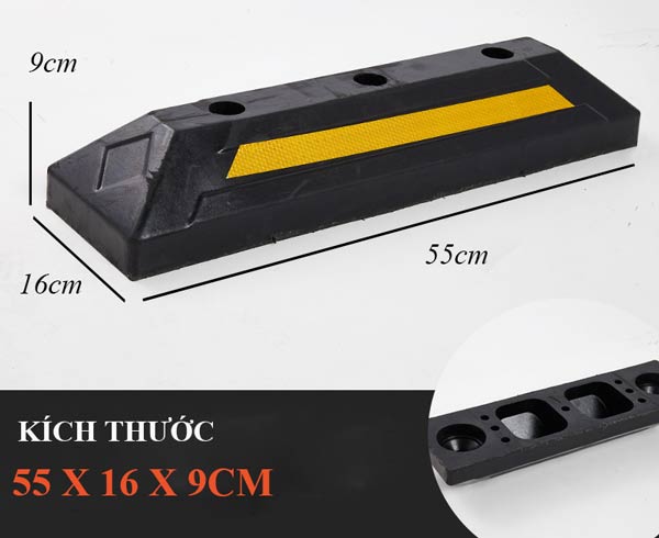 Kích thước gờ chặn bánh xe cao su