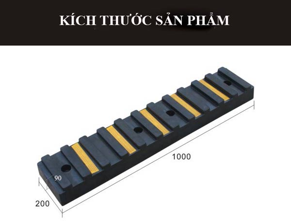 Chi tiết kích thước mẫu thanh cao su chống va chạm 1m