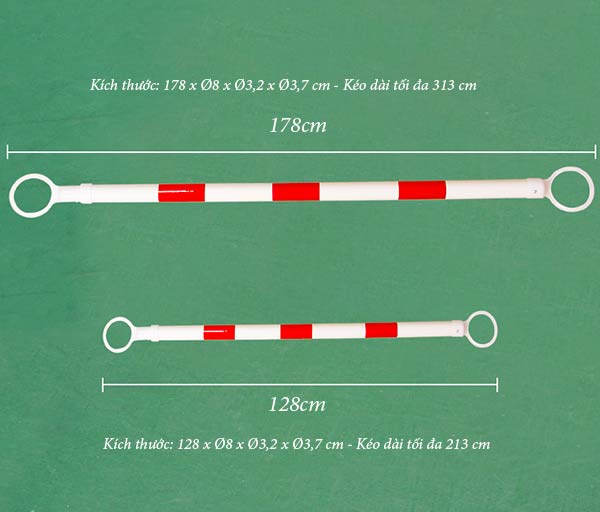 Chi tiết kích thước thanh nối nhựa PVC nối trụ, cọc tiêu