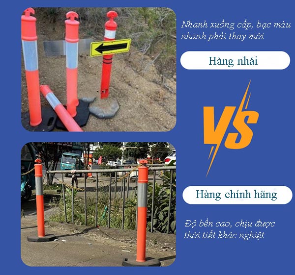 Sự khác biệt của trụ cảnh báo hàng nhái và hàng do Hành Tinh Xanh bán