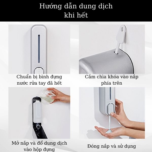 Hướng dẫn thay dung dịch nước rửa tay khi đã hết